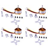 4pcs A2208 2208 Brushless Motors 2-3S Outrunner Motors 1100KV 1400KV 1800KV 2600KV