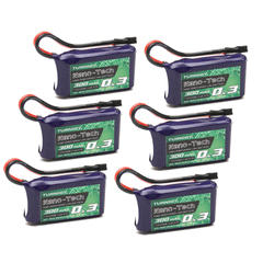 6pcs Turnigy Nano-Tech 300mAh 1S 20C LiPo Battery Pack (Losi Connector)