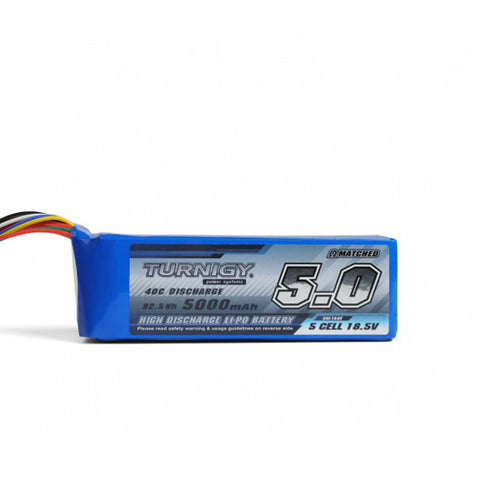 Turnigy 5000mAh 5S 40C 18.5V Lipo Battery Pack w/ XT90
