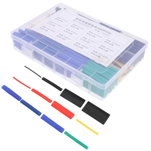 580pcs Heat Shrink Tubing Kit Shrinkable Electrical Insulation Assortment