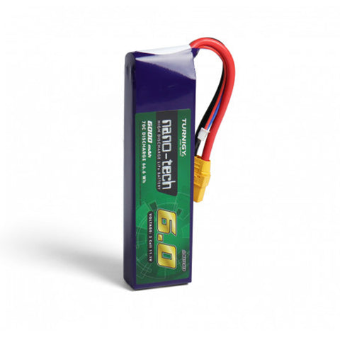 Turnigy Nano-Tech 6000mAh 3S 70C 11.1V Lipo Battery Pack w/ XT90