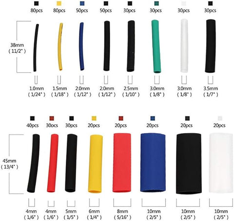 580pcs Heat Shrink Tubing Kit Shrinkable Electrical Insulation Assortment