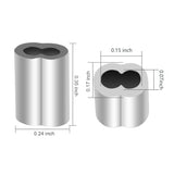 20pcs Aluminum Crimping Loop Sleeve 1/16" Cable Ferrule Steel Cable Sleeves