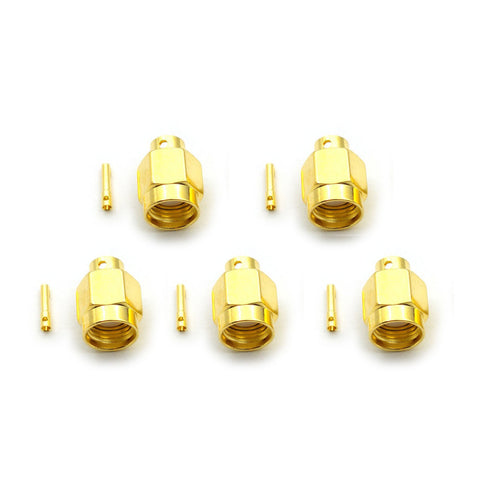 5pcs RG402 Connector Gold-Plated Brass Solder-Type RP-SMA Male