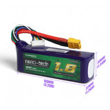 Turnigy Nano-Tech 1800mAh 6S 70C 22.2V Lipo Battery Pack w/ XT60