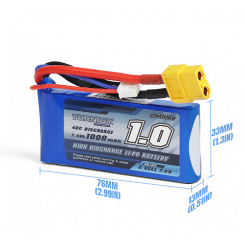 Turnigy 1000mAh 2S 40C 7.4V Lipo Battery Pack w/ XT60
