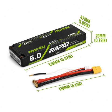 Turnigy Rapid LiHV 6000mAh 2S 140C 7.6V Hardcase LiPo Battery Pack w/ XT60 Connector