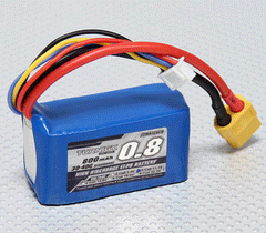 Turnigy 800mAh 3S LiPo Battery Pack 11.1V 30C 40C XT60 Connector Plug