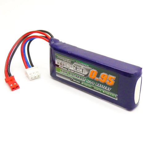 3pcs Turnigy Nano-Tech 950mAh 2S LiPo Battery Pack 25C 50C (JST Connector)