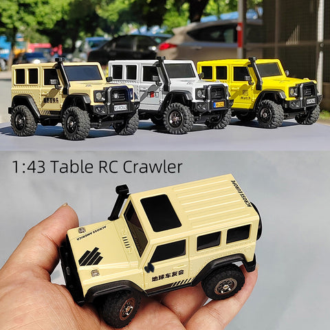LDARC X43 Crawler RC Car w/ Controller 1:43 Simulation Frame Full 4WD Remote Controlled Climber Truck (Lemon Yellow)