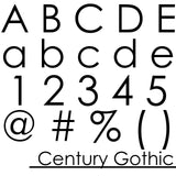 6" Black Custom Fiberglass Letters Numbers and Symbols - Century Gothic
