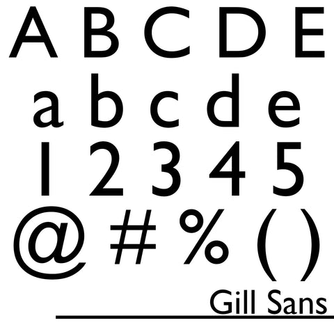 6" Black Custom Fiberglass Letters Numbers and Symbols - Gill Sans