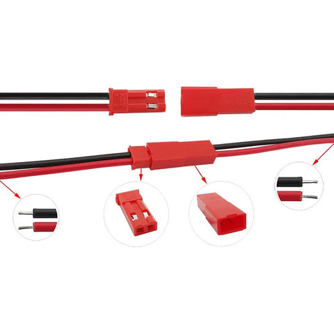 40pcs JST Connector Leads Cable Male and Female JST-PH 10cm (20x Male / 20x Female)