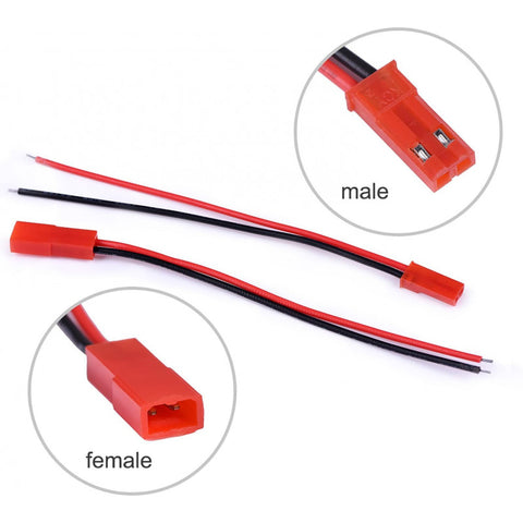 40pcs JST Connector Leads Cable Male and Female JST-PH 10cm (20x Male / 20x Female)
