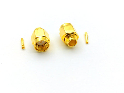 5pcs RG402 Connector Gold-Plated Brass Solder-Type RP-SMA Male