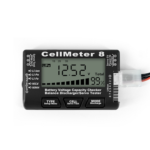 CellMeter8 Digital Battery Capacity Checker LiPo LiFe Li-ion NiCd NiMH Battery Voltage Tester