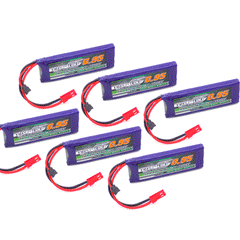 6pcs Turnigy Nano-Tech 950mAh 1S 3.7V 25C 50C LiPo Battery Pack (JST Connector)