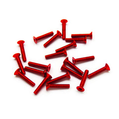 20pcs M3x16mm Countersunk Screws Anodized 6063 Aluminum Hex Socket (Red)