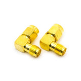 2pcs Coaxial Converter Right Angle Adapter Plug (SMA Male to RP-SMA Female)