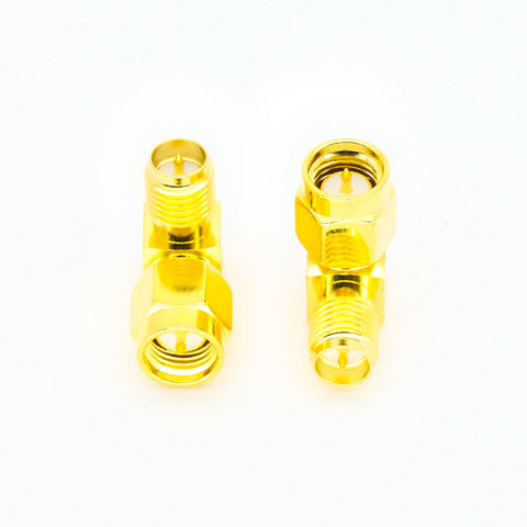 2pcs Coaxial Converter Right Angle Adapter Plug (SMA Male to RP-SMA Female)