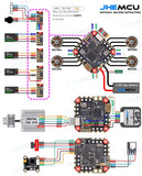 JHEMCU GHF745AIO F745 Flight Controller BLHELI32 G071 40A 4-in-1 ESC 25.5x25.5mm 3-6S