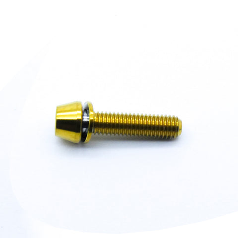 5pcs M5x20mm Titanium Cone Socket Head Hex Screw TC4 Alloy (Anodized Gold)
