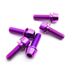 5pcs M5x16mm Titanium Cone Socket Head Hex Screw TC4 Alloy (Anodized Pink)