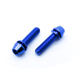 5pcs M5x20mm Titanium Cone Socket Head Hex Screw TC4 Alloy (Anodized Blue)