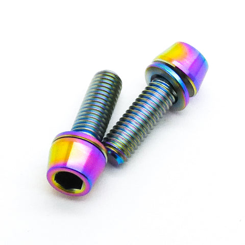 5pcs M5x16mm Titanium Cone Socket Head Hex Screw TC4 Alloy (Anodized Rainbow)