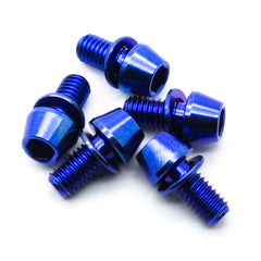 5pcs M5x10mm Titanium Cone Socket Head Hex Screw TC4 Alloy (Anodized Blue)