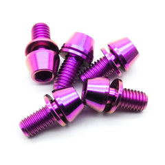 5pcs M5x10mm Titanium Cone Socket Head Hex Screw TC4 Alloy (Anodized Pink)