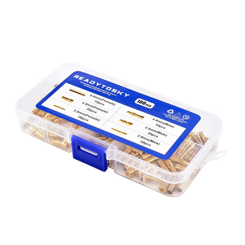 100pcs Readytosky Bullet Connector Assortment (2mm / 3.5mm / 4mm)