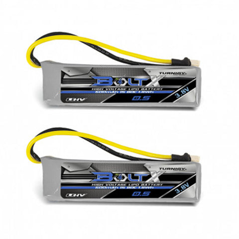 2pcs Turnigy BoltX LiHV 1S 500mAh 3.8V 80C LiPo Battery Pack BT2.0