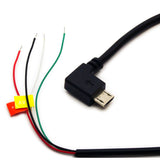 Micro USB Breakout Cable with Bare Wires Right Angle for FPV, Power, Data Project