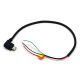 Micro USB Breakout Cable with Bare Wires Right Angle for FPV, Power, Data Project