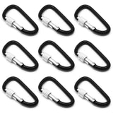 10pcs Aluminum Anodized D-Ring Large Locking Carabiners- Lightweight & Durable for Camping, Keychains, Dog Leashes & More