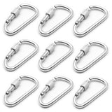 10pcs Aluminum Anodized D-Ring Locking Carabiners- Lightweight & Durable for Hiking, Camping, Keychains, Dog Leashes & More