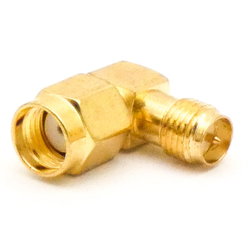 10pcs Coaxial Right Angle Gold Plated  Adapter Converter for 5.8GHz / 2.4GHz Applications (RP-SMA Male to RP-SMA Female)