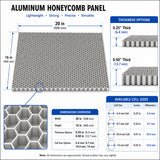 Aluminum Honeycomb Core Panel 20 x 16 Inches