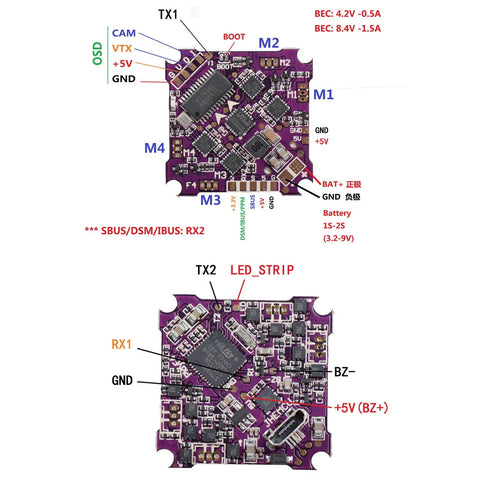 Play F4 Whoop Flight Controller with Integrated 5A 4-in-1 ESC 1-2S Brushless