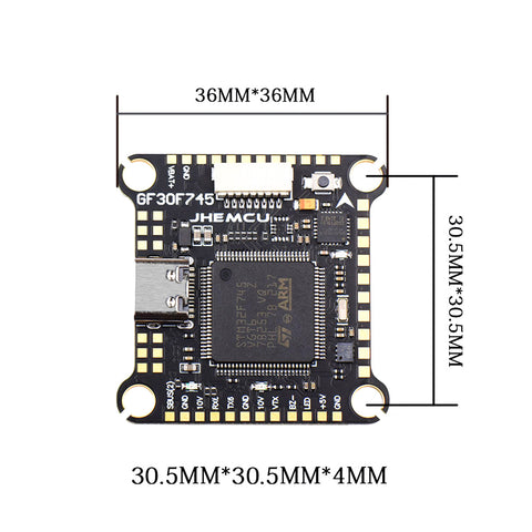 JHEMCU GF30F745-ICM Flight Controller with ICM-42688 Gyro