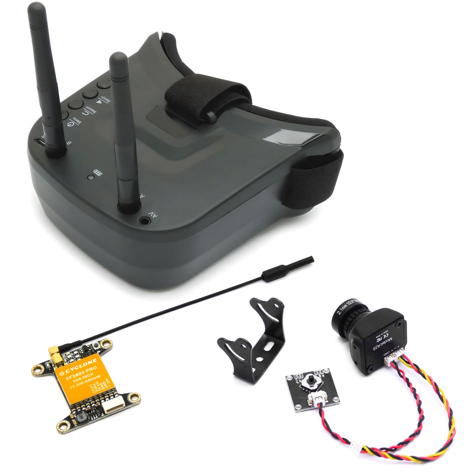 5.8GHz FPV 1500TVL HD Camera Goggles Video Transmitter System Quick In ...
