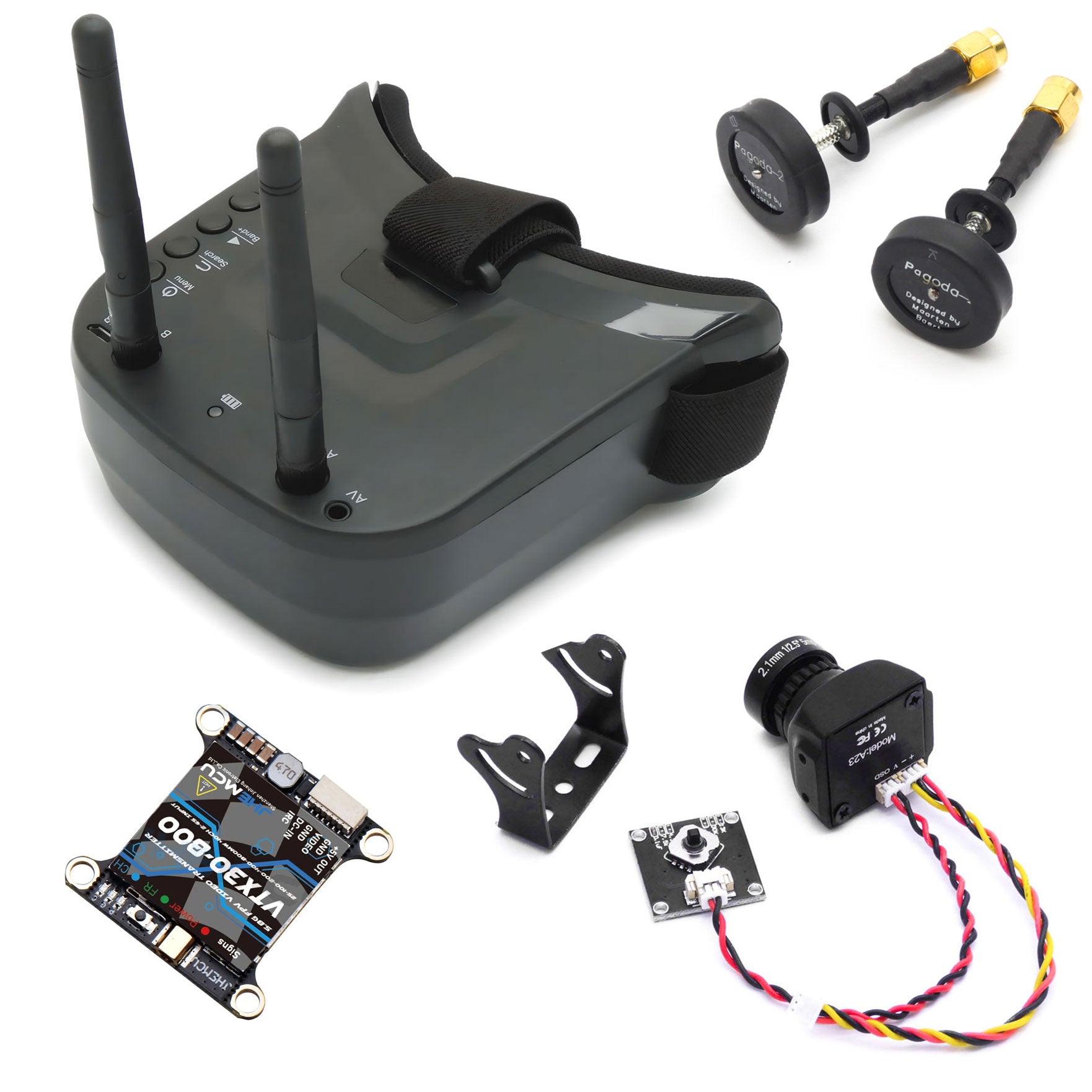 FPV Kit System Diversity Goggles 1500TVL CCD Camera 800mW