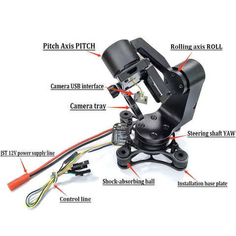 3-Axis Brushless Gimbal with Controller for Small Form Factor Action Camera