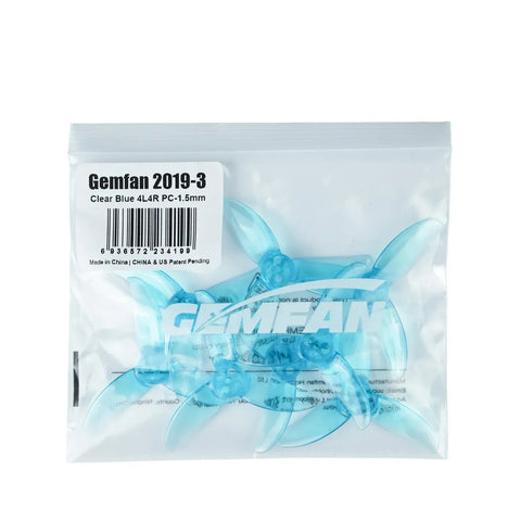 Gemfan 2x1.9x3 2019 2 Inch 3-Blade 1.5mm Shaft T-Mount Propeller Set (4x CW / 4x CCW)
