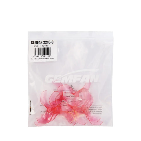 Gemfan 2.2x1.6x3 2216 2.2 Inch 3-Blade 1.5mm Shaft Propeller Set (4x CW / 4x CCW)