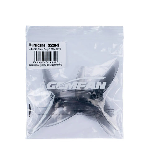 Gemfan 3.5x2x3 Hurricane 3520 3.5 Inch 3-Blade T-Mount Propeller Set (2x CW / 2x CCW)