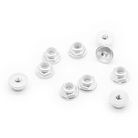 10pcs M2 Flange Locking Hex Nuts Nylon Insert Anodized Aluminum (Color Options)