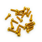 20pcs M3x10mm Socket Head Cap Screws Anodized 6063 Aluminum Hex Socket (Gold)