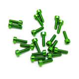20pcs M3x10mm Socket Head Cap Screws Anodized 6063 Aluminum Hex Socket (Green)
